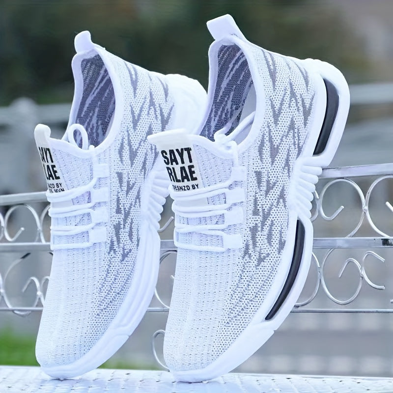 Erkaklar uchun nafas oladigan to'rli o'rta balandlikdagi moda krossovkalar, bog'ichli yopiq va PVC taglik bilan