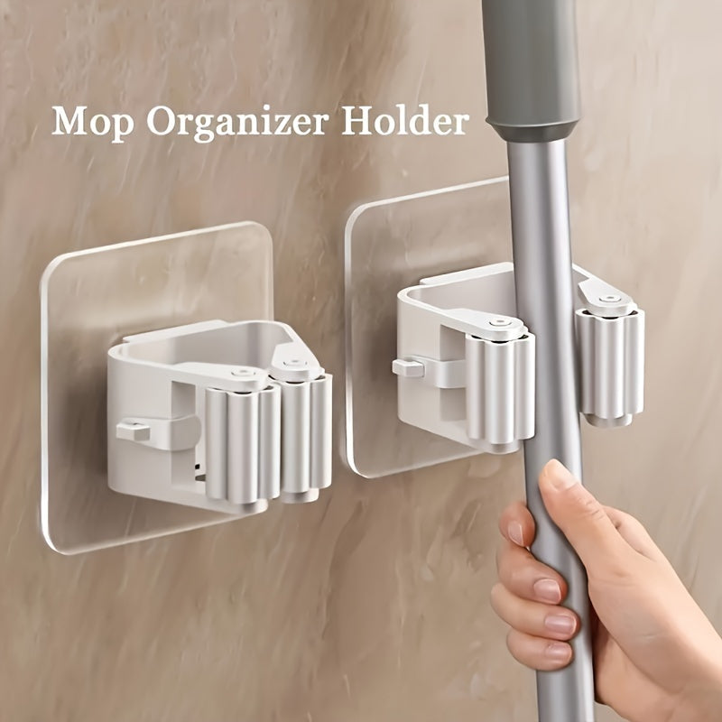 Organizador de mopa de pared con 3 o 4 ganchos antideslizantes impermeables para baño, cocina y jardín