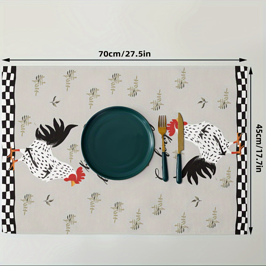 Rooster and Hen Kitchen Velvet Towels Absorbent Decorative Gift-Ready