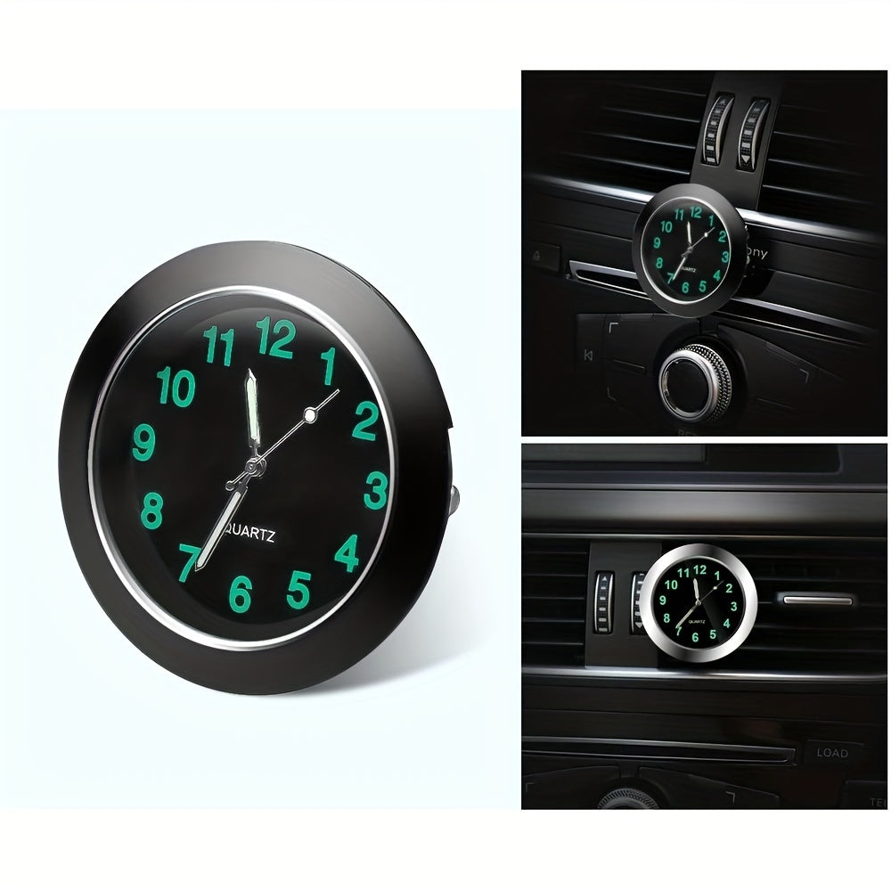 Universal Round Car Clock Stick-On Electronic Dashboard Decorative Accessory