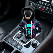 Unisex Polyester Skull Hoodie Car Gear Shift Knob Cover Dustproof Transmission Decor
