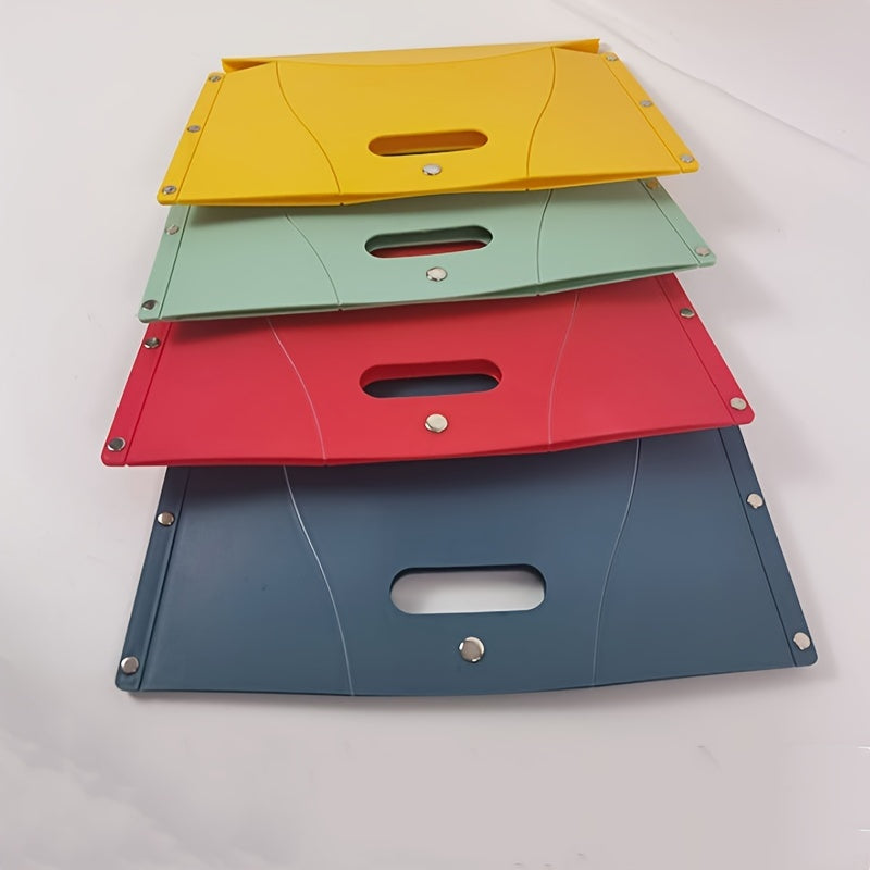 Green Portable Folding Stool with Carry Basket for Outdoor Events and Travel