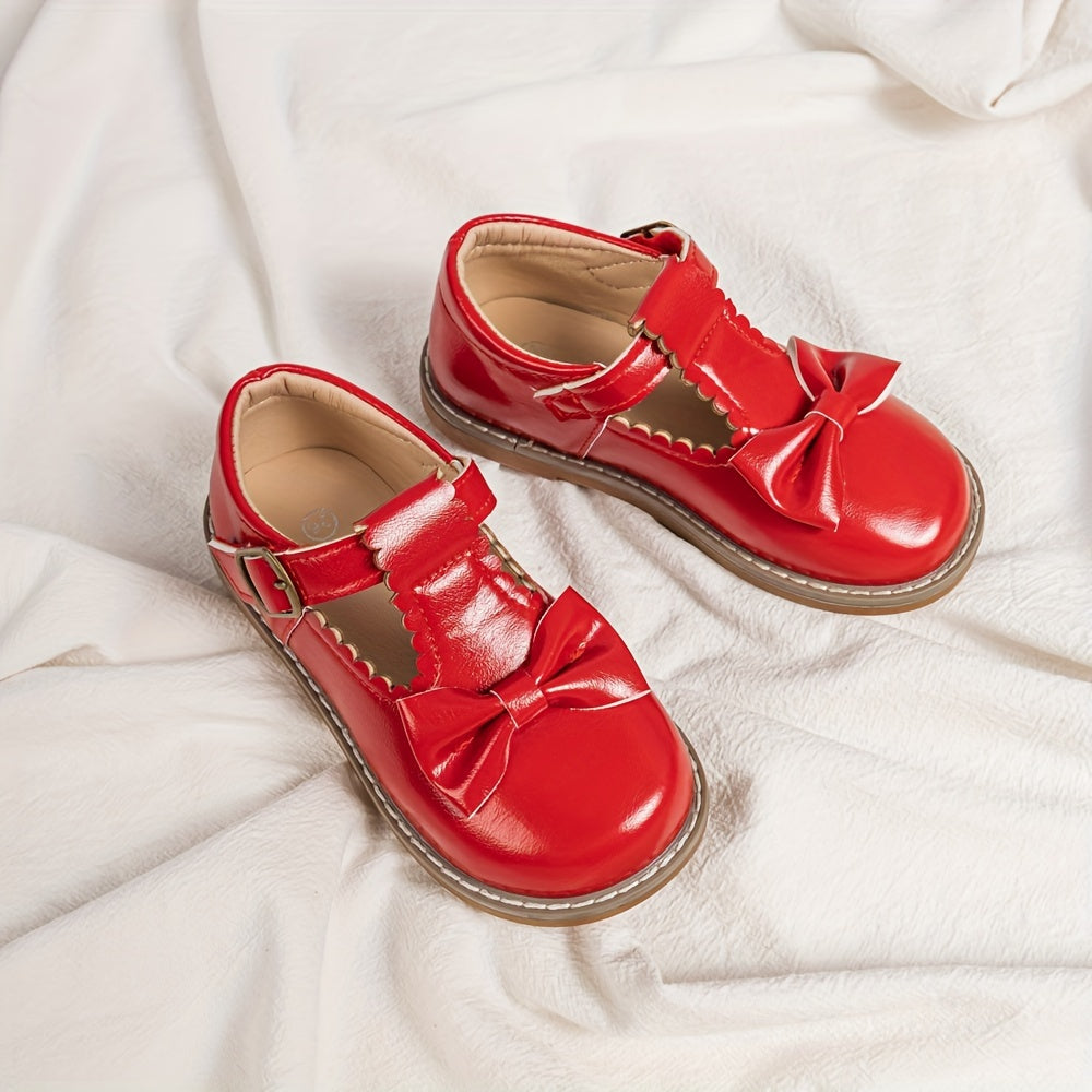 Девочки Туфли Мэри Джейн с бантом, верх из PU, подошва из TPR, для всех сезонов