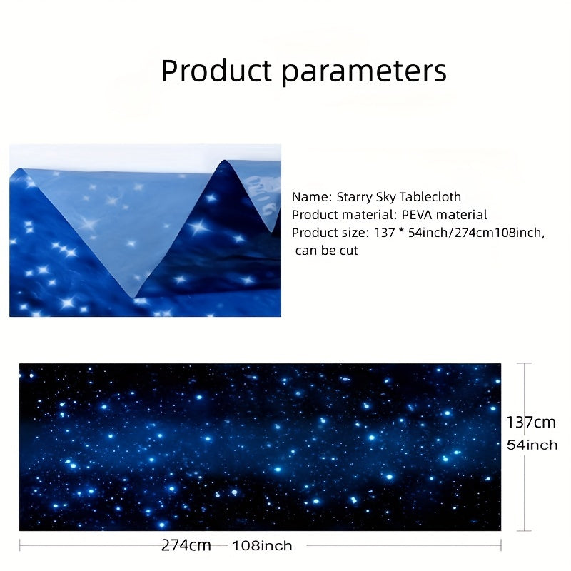 Disposable PEVA Starry Sky Tablecloth Waterproof Thickened for Party Banquet