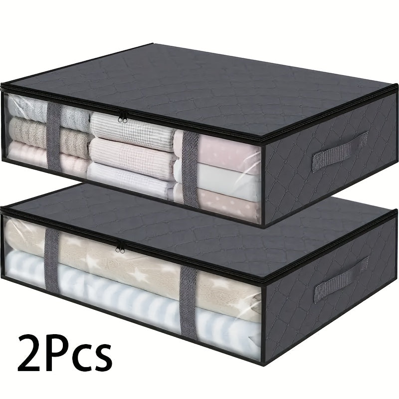 Large Capacity Foldable Storage Bags with Transparent Windows and Handles for Clothes Shoes Bedding Toys