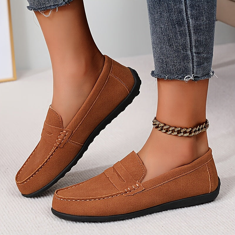 Women's Flat Shoes Leather Slip-Resistant Four Seasons