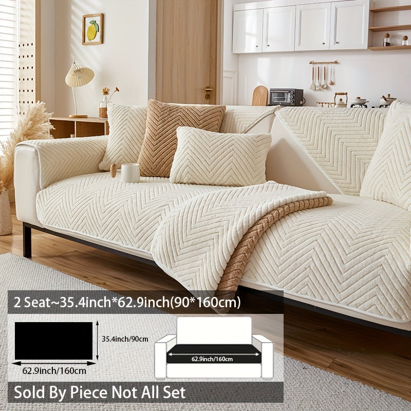 Zamonaviy plush divan qopqog'i, sirpanishga qarshi, itlarga mos, dog'larga chidamli polyester