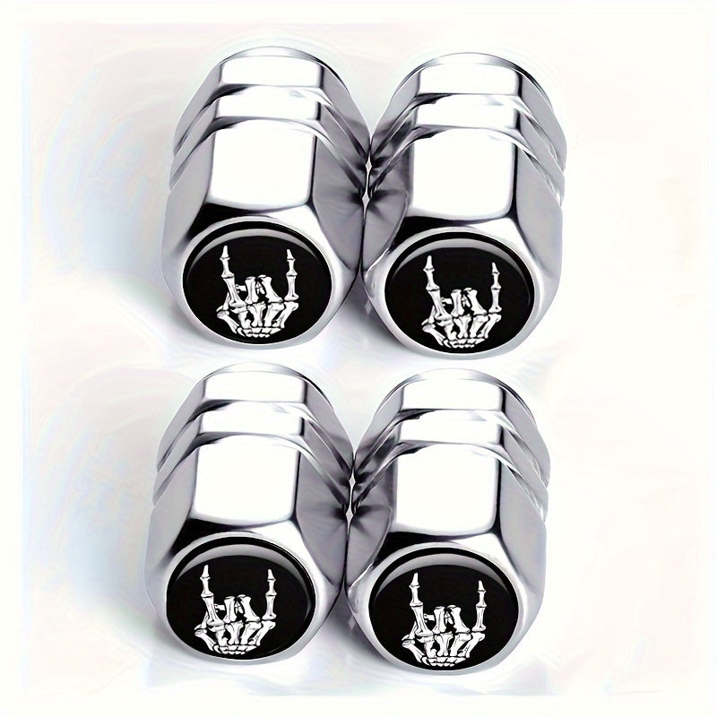 4pcs Car Tire Valve Covers - Footprint Design, Universal Fit, Durable Plastic