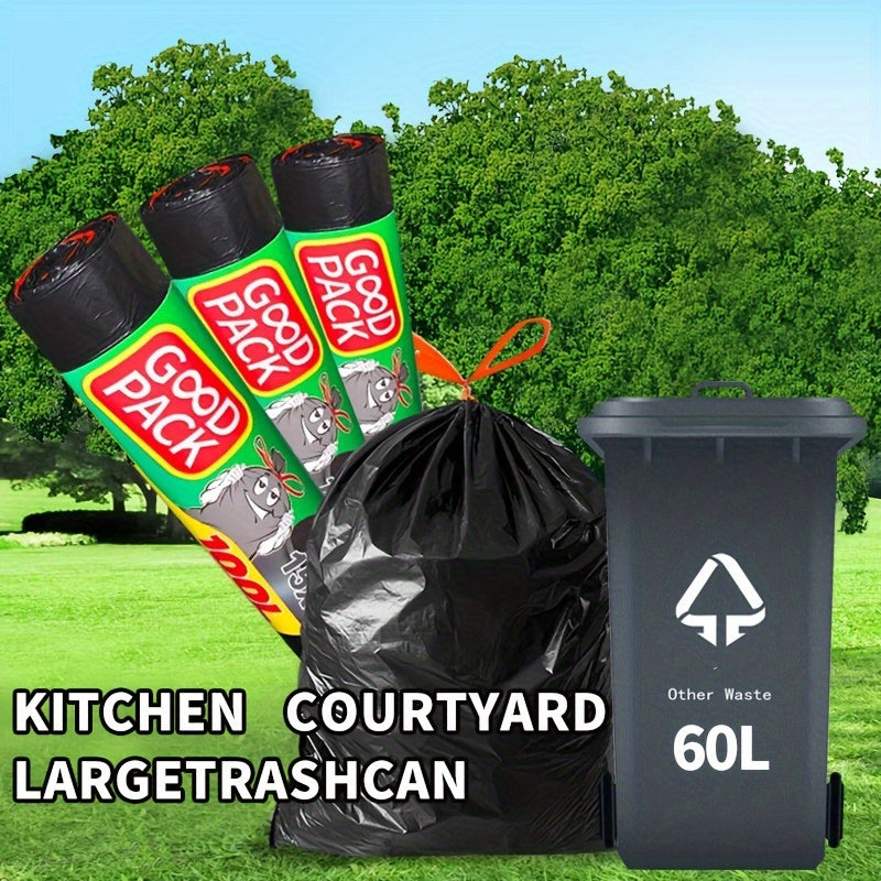 Large Thickened Drawstring Garbage Bags for Kitchen Yard and Barrel 30L 60L 98L