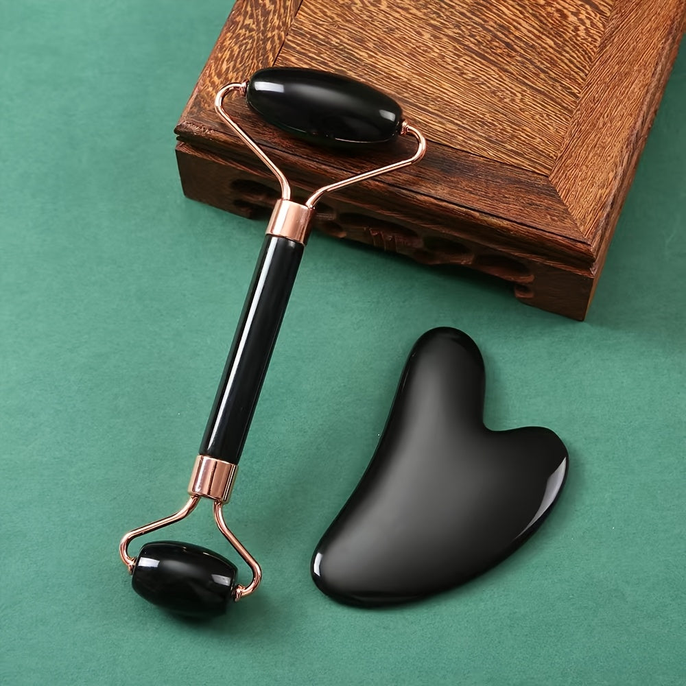 Yuz, bo'yin va ko'z massaji uchun qatron materialidan yasalgan yuz roliki.