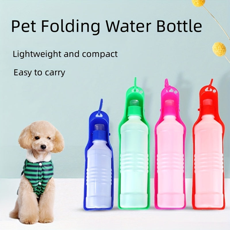 Dog Water Bottle 250ml 500ml Foldable Plastic Portable Outdoor Water Dispenser