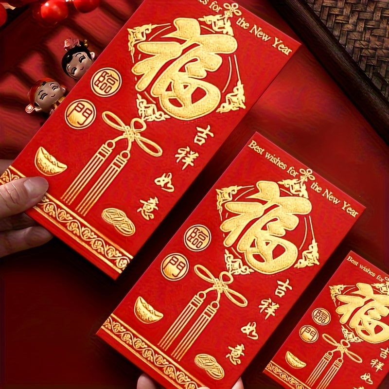 Red Envelopes Set for Lunar New Year and Celebrations, Money Holders for Weddings and Gifts