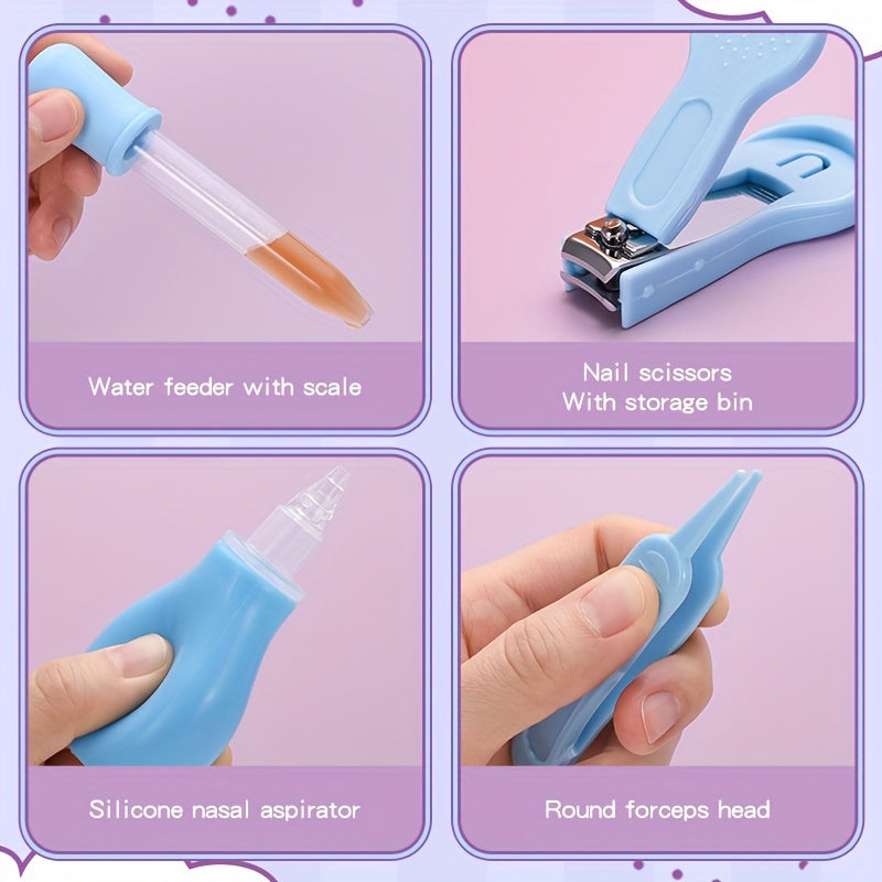 10-Piece Children's Grooming and Healthcare Kit with Nasal Aspirator and Tongue Brush