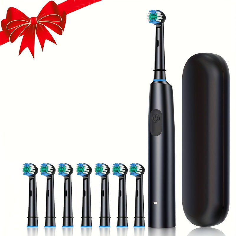 Electric Toothbrush with 8 Brush Heads, 5 Modes, Travel Case, Rechargeable Battery