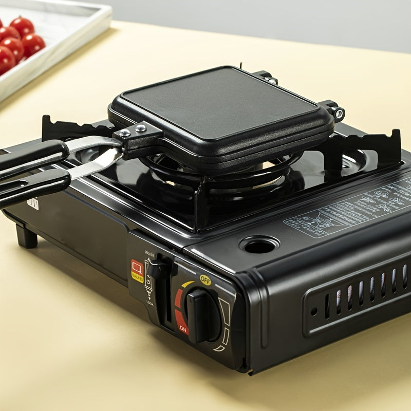 Sartén para sándwich de aluminio, antiadherente, doble cara, bandeja para hornear tostadas para desayuno, tortilla, camping