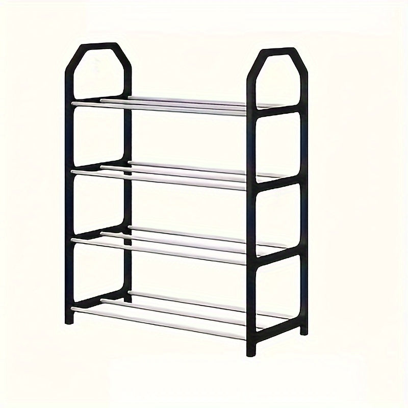 4-Tier Stainless Steel Shoe Rack Standalone Organizer for Entryway Hallway