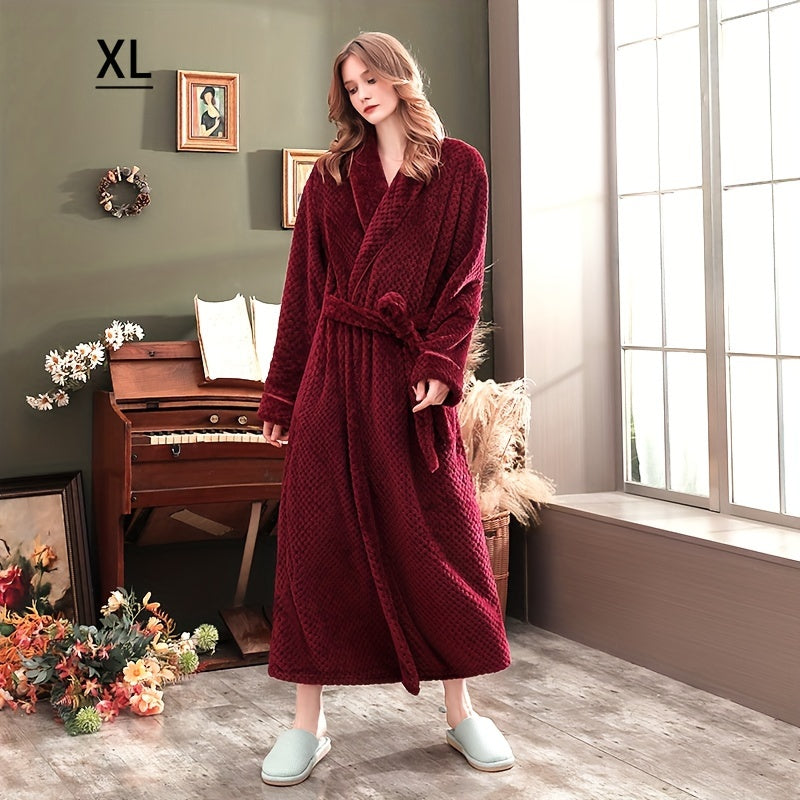 Cozy Couples Bathrobe Long Sleeve Autumn Winter Warm Fleece