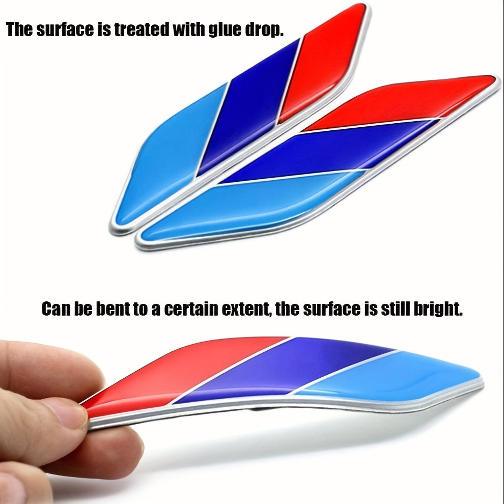 2 шт. Триколор флаг эмблемы пластиковые значки для автомобиля мотоцикла прочные легкая установка