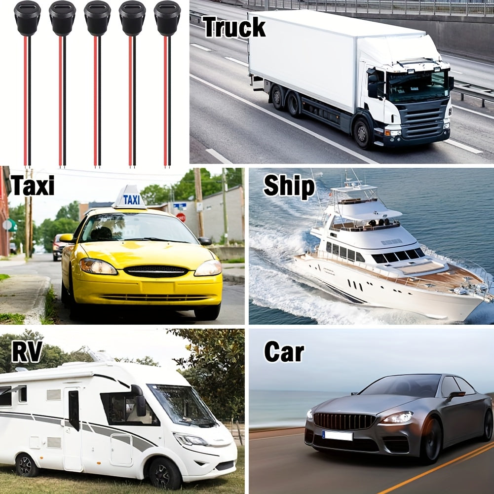 3pcs Black USB-C Female Charging Ports 12V Power Supply for RV Camping