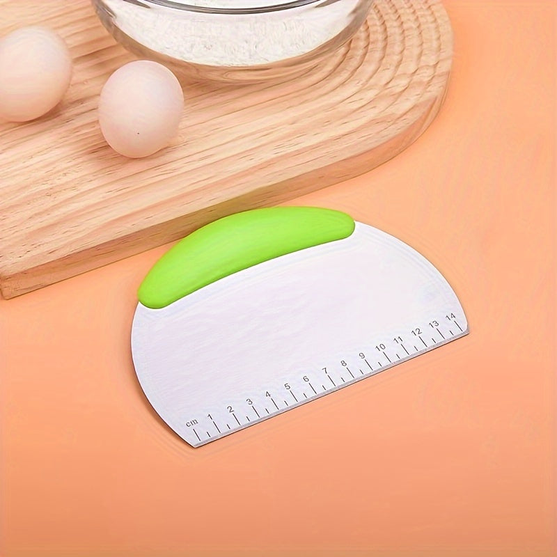 Stainless Steel Dough Cutter with Measuring Guide for Baking and Pastry