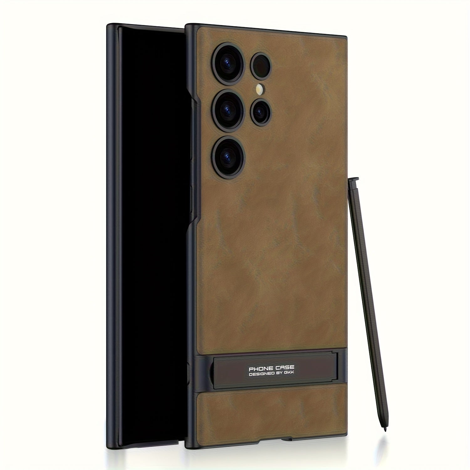 Suede Textured Phone Case for Samsung S24 Ultra with Invisible Stand Wireless Charging Pen Holder