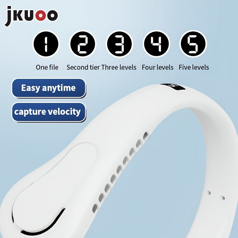 Rechargeable USB Portable Fan with Digital Display, 5-Speed, Wearable for Travel, Outdoor, Office