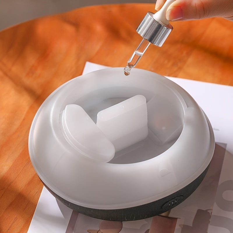 Simulated Flame Crack Humidifier USB Oil Diffuser Seven Colors Light