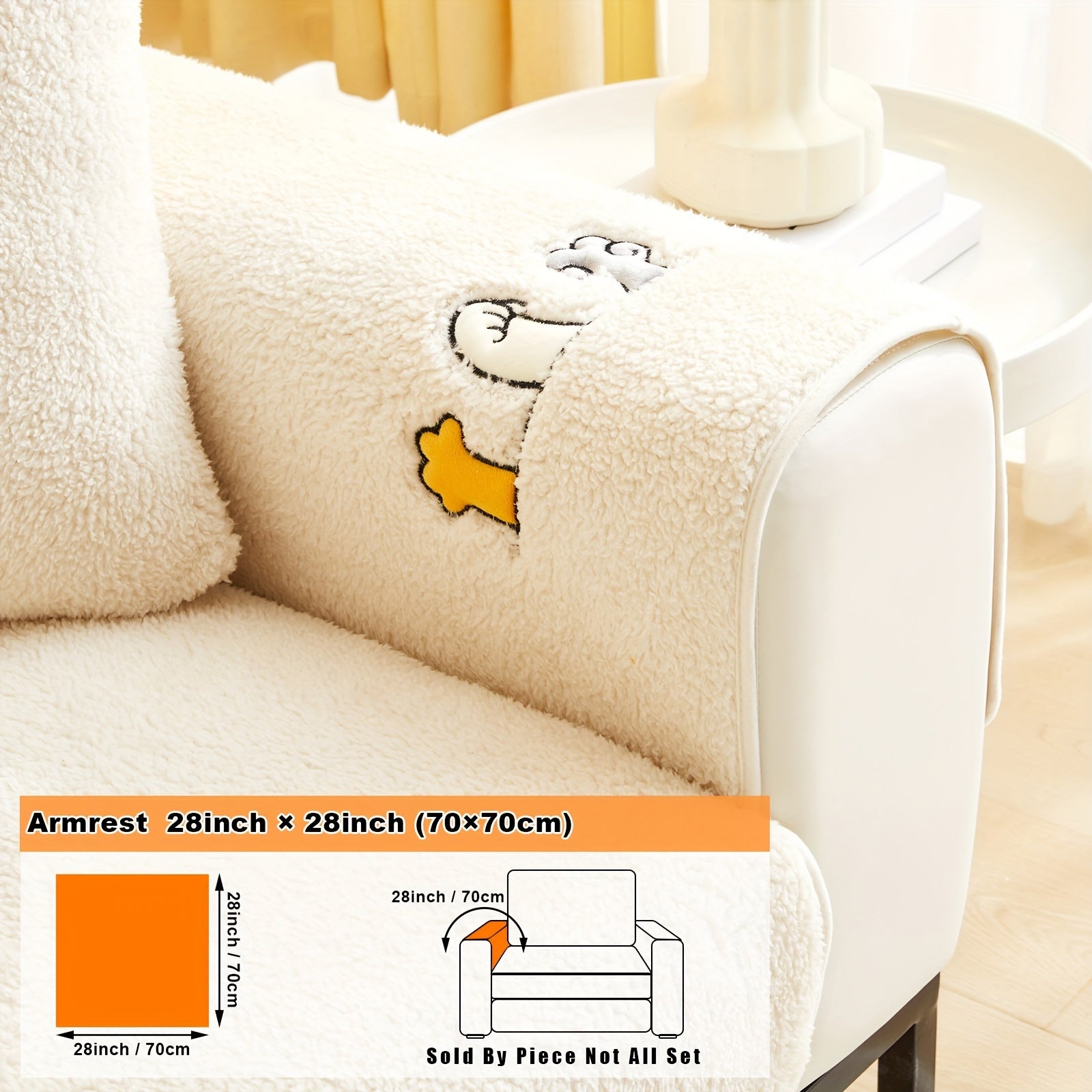 Zamonaviy yumshoq divan qoplamasi, oyoq izlari naqshli tikuv bilan, divanlar uchun sirpanmas himoya, mashinada yuvish mumkin va turli xil mebellar uchun mos.