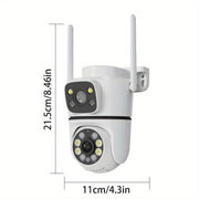 Outdoor WiFi Security Camera Waterproof Dual HD Pan Tilt Night Vision Motion Detection Two-Way Audio