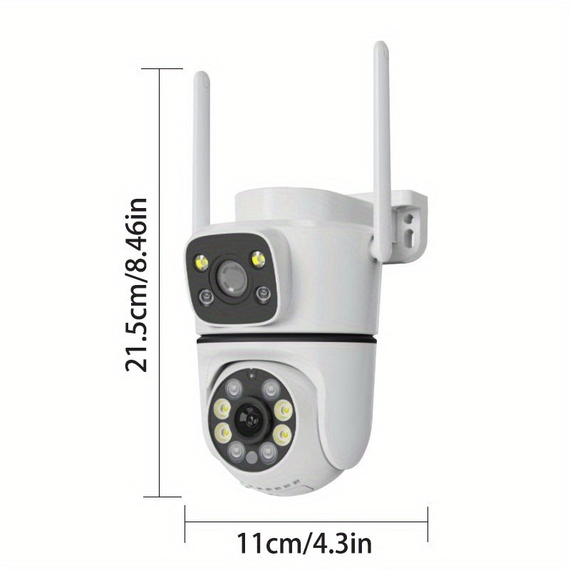 Outdoor WiFi Security Camera Waterproof Dual HD Pan Tilt Night Vision Motion Detection Two-Way Audio