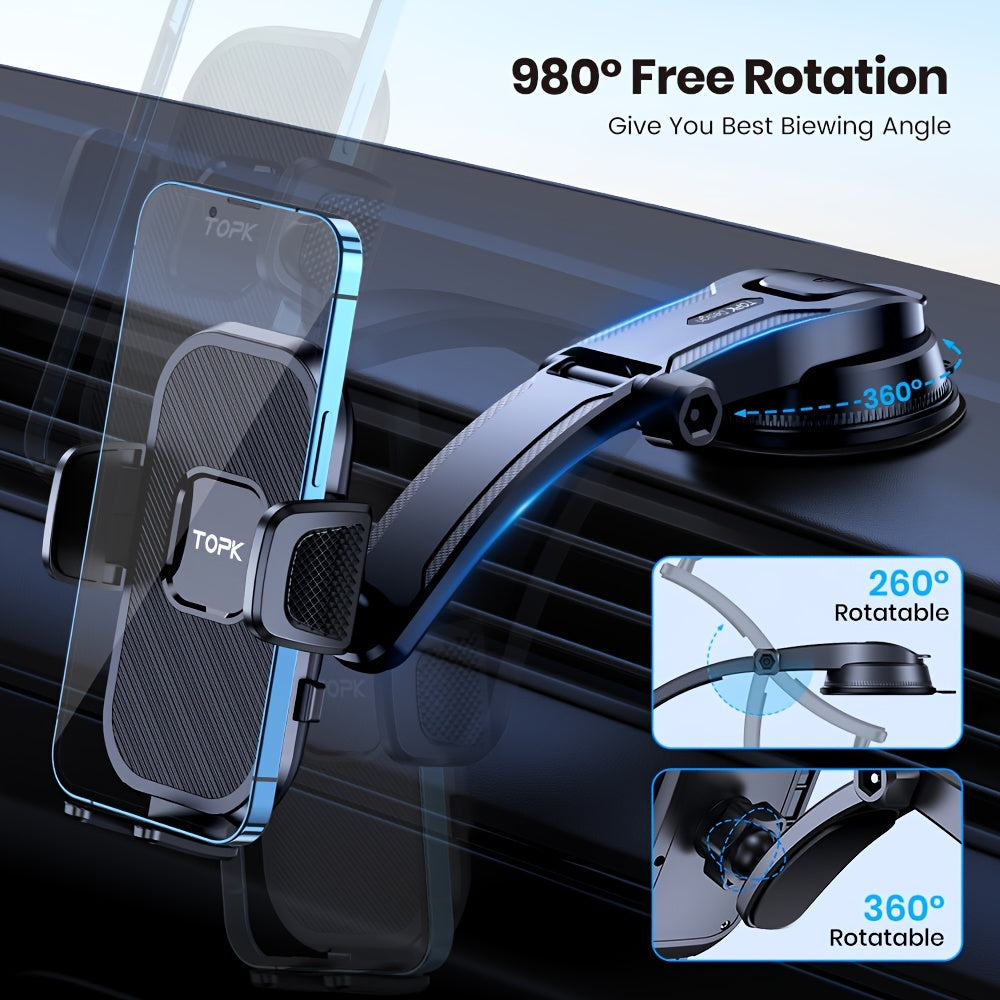 Adjustable Car Phone Holder Mount for Dashboard Waterproof Compatible with All Phones
