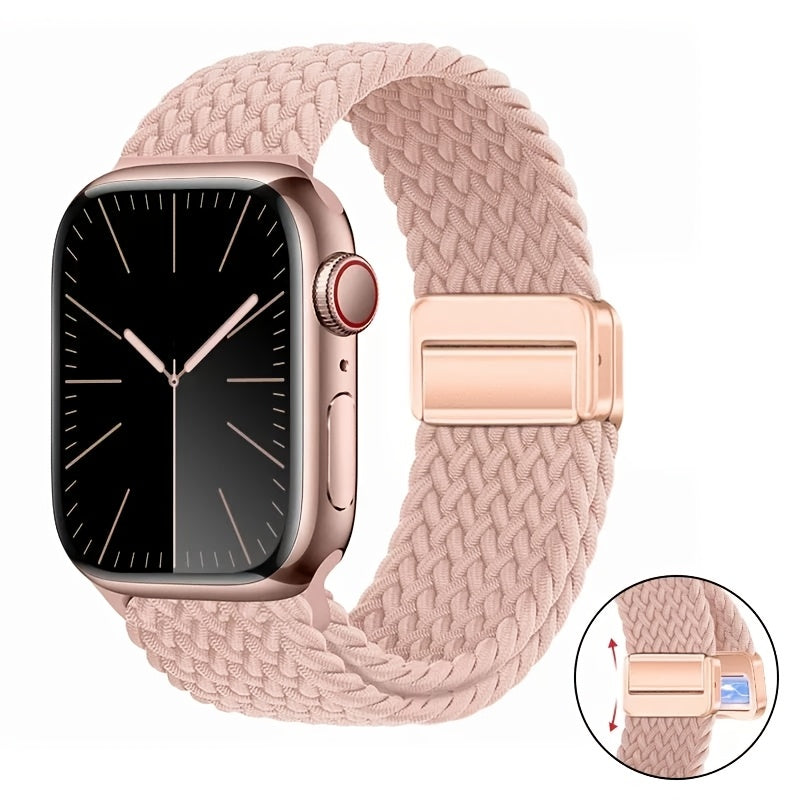 Bir nechta ranglarda Apple Watch Series 1-10 Ultra uchun sozlanadigan naylon magnit soat bandi