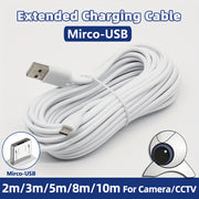 Micro-USB Power Cable for Security Cameras 5V No Battery Needed