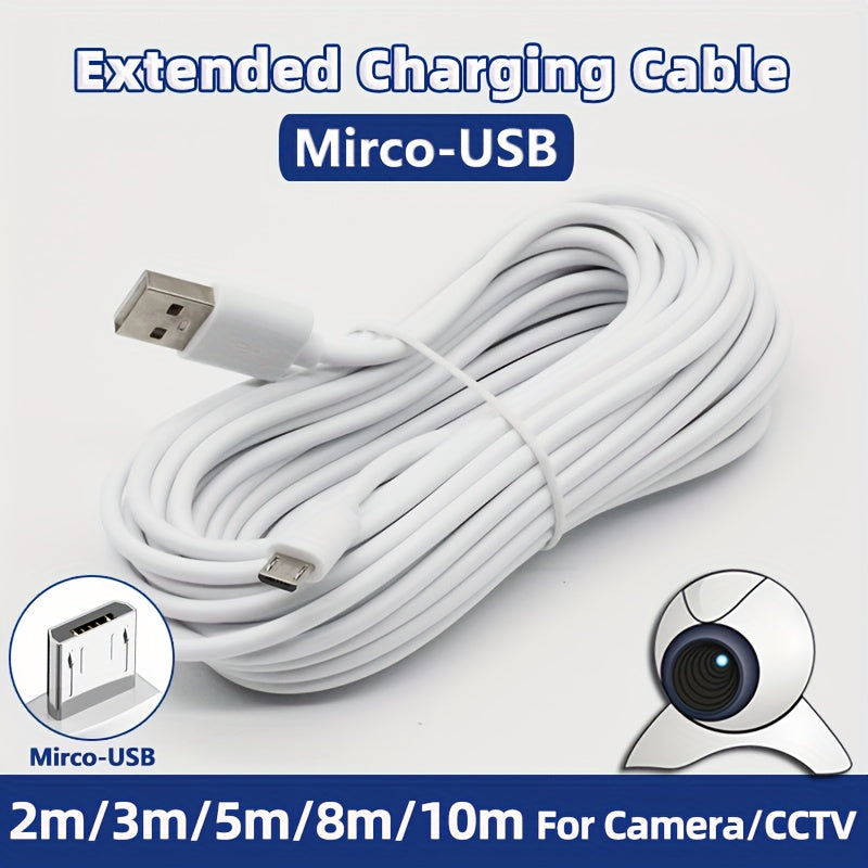 Micro-USB Power Cable for Security Cameras 5V No Battery Needed