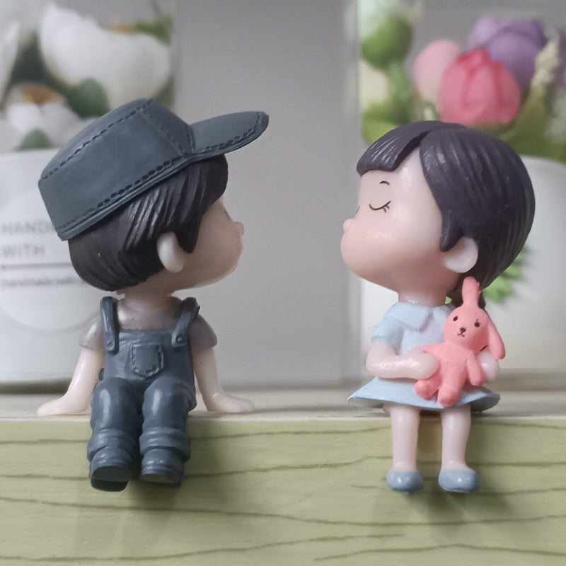 Милые парные фигурки-актеры, воздушные шары, украшения для приборной панели автомобиля