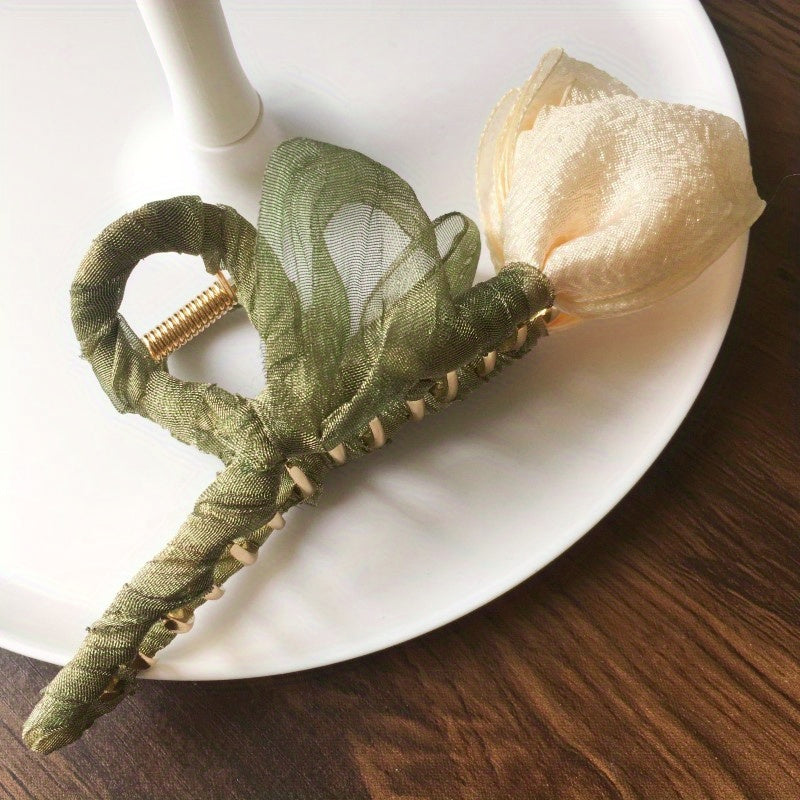 Tulip Flower Hair Claw Clip for Thick Hair Firm Grip Slip-Resistant Hair Accessory