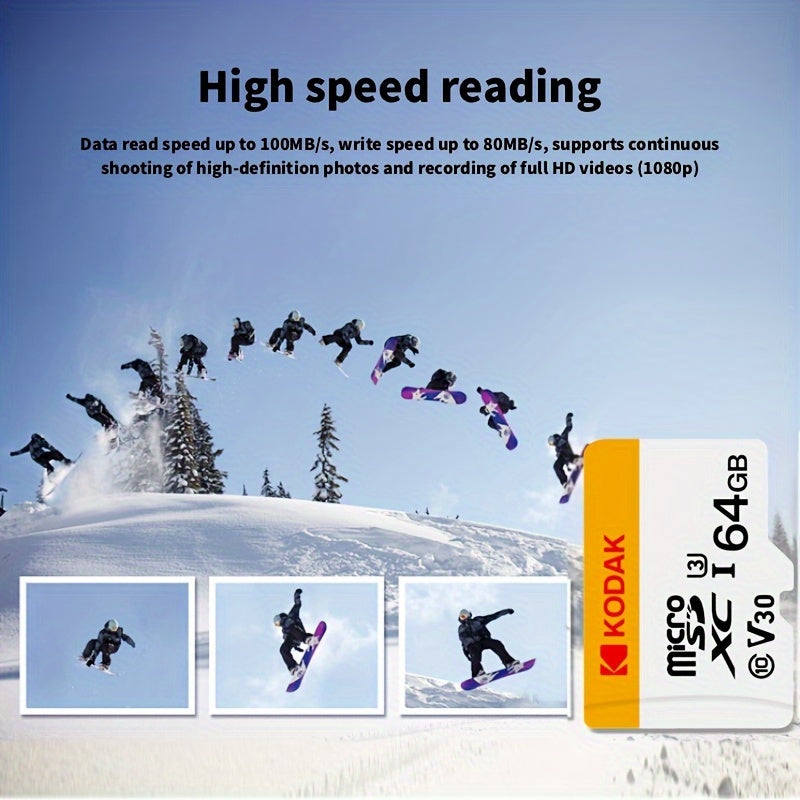 High-Speed Class 10 V30 Micro SDXC Memory Card 32GB 64GB 128GB for Smartphones Cameras Drones Dash Cams