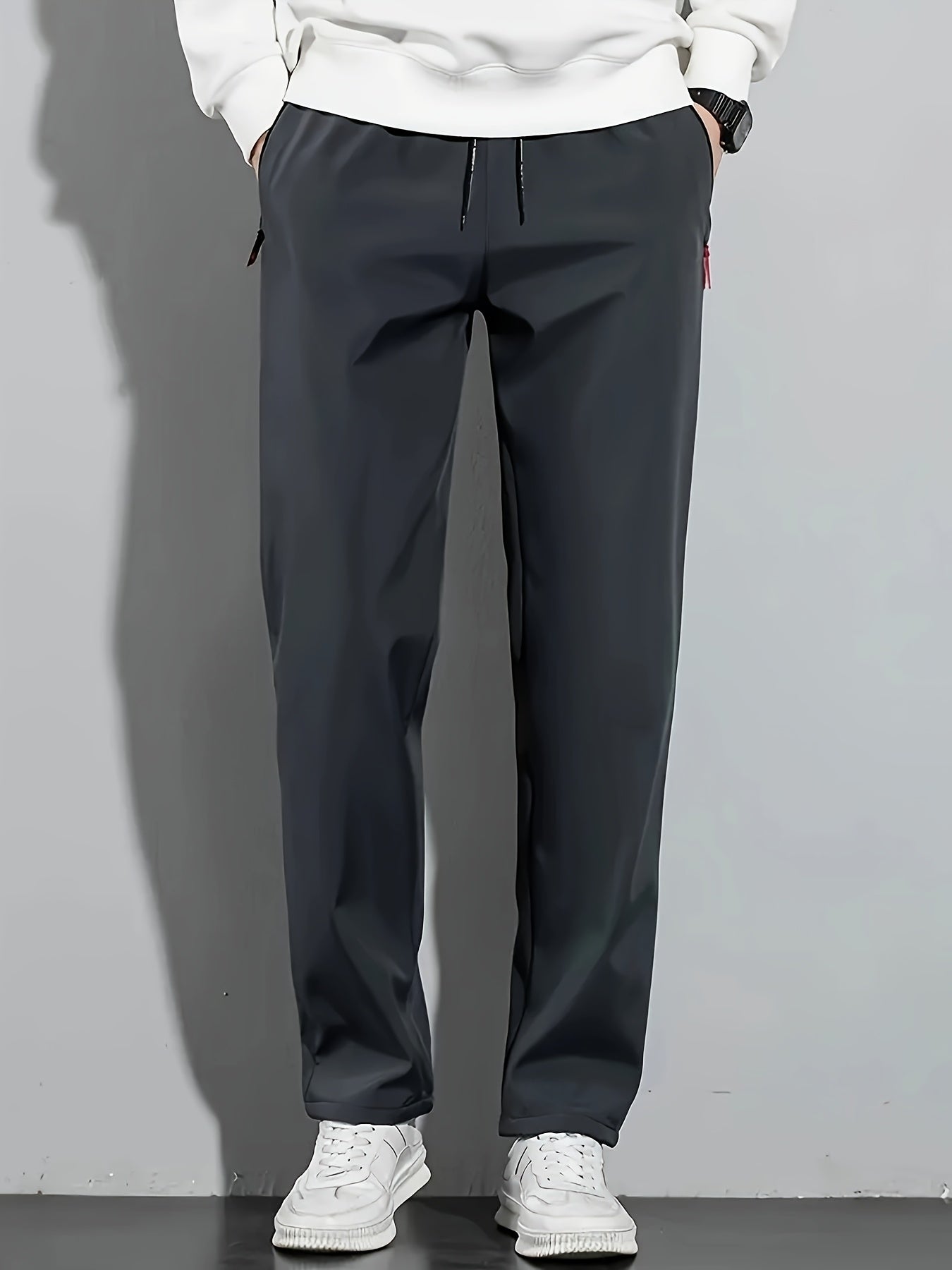 "Dengiz ko'k erkaklar uchun tasodifiy tortish qopqog'i bilan shimlar - yozgi ochiq havoda faoliyatlar uchun engil polyester jorjlar"