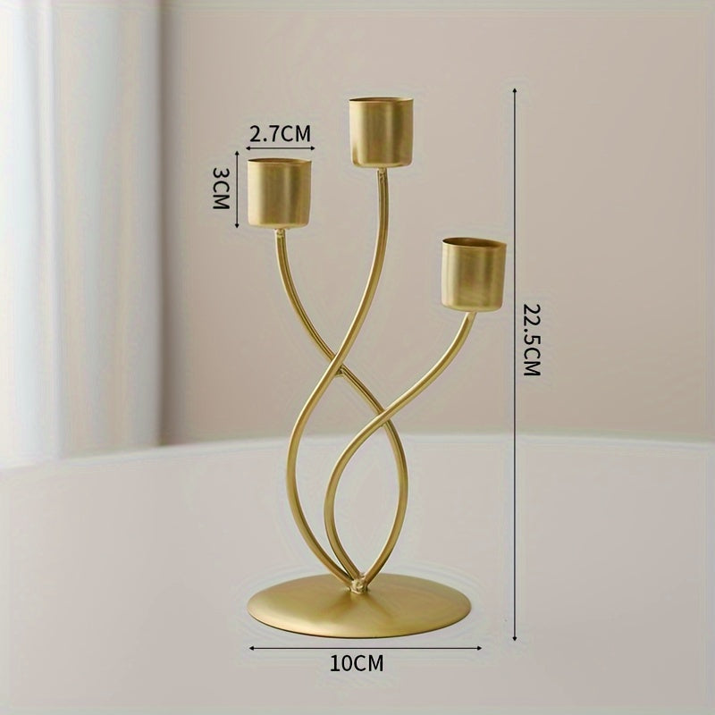 European-Style Iron Candle Holder for Dining Room Decor