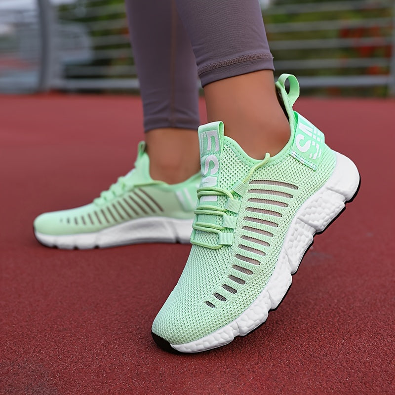 Ayollar uchun nafas oladigan knit platform sportkenglari, kundalik bog‘lamali tashqi poyabzal, kattaroq o‘lcham