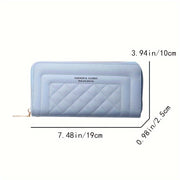 Women's Quilted Faux Leather Clutch Wallet with Wristlet in Red Black Burgundy