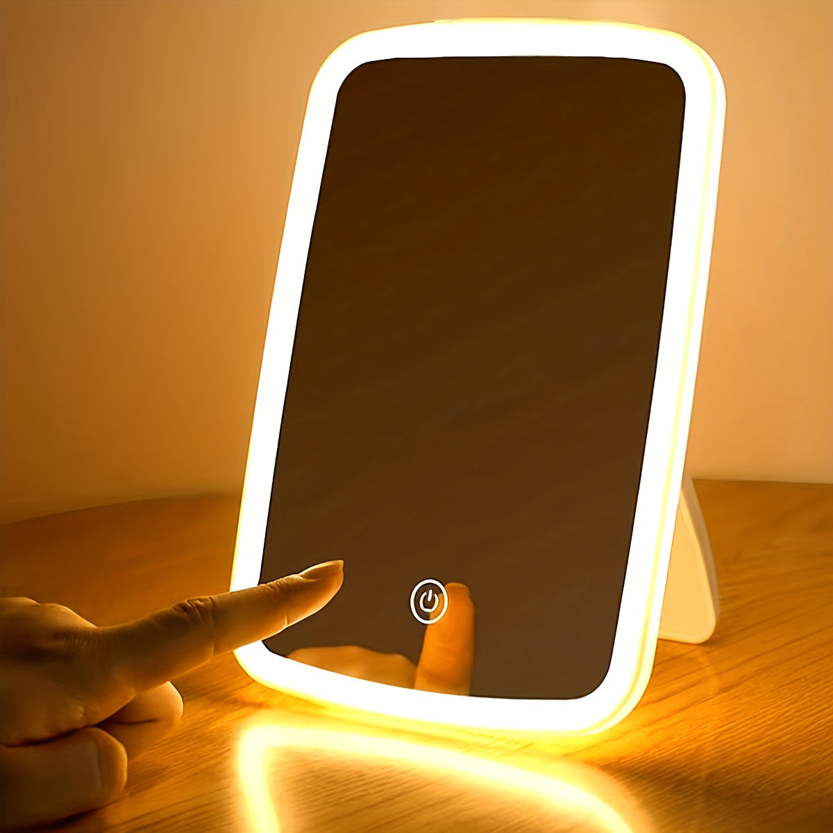 Portable LED Makeup Mirror with Touch Control and Adjustable Brightness