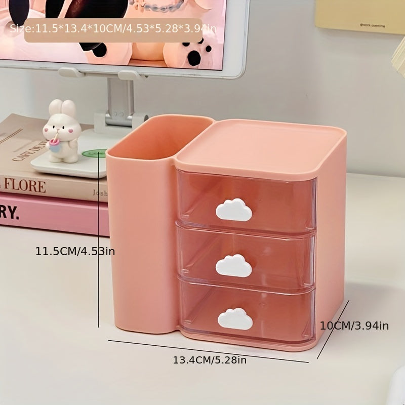 Organizador de escritorio con cajones para suministros de oficina y escuela, montaje en suelo de polipropileno