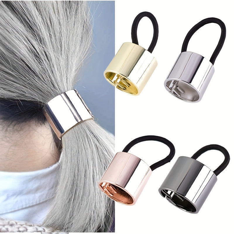Women's Gold Hair Tie with Korean-Inspired Design for Elegant Hairstyles