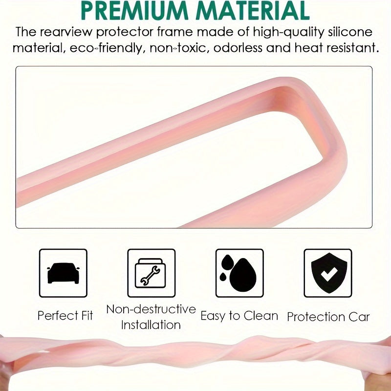 Universal silikon avtomobil orqa ko‘rinish oyna qopqog‘i himoya ramkasi