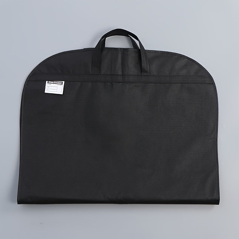 Zipperli mato sumkasi bilan qora osilgan kiyim sumkasi, kiyimlar uchun garderob tashkilotchisi