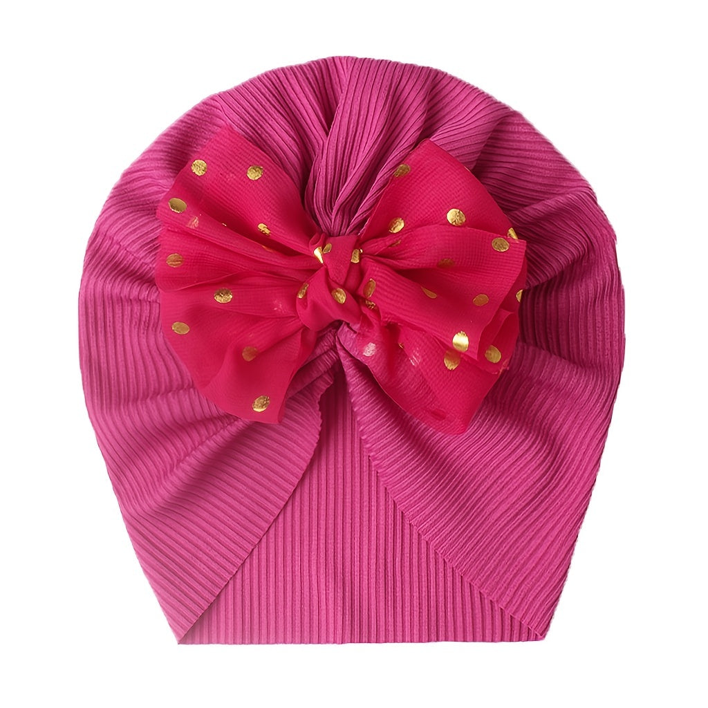 Baby Headband for Infants and Toddlers Polka Dot Bow Elastic Turban Head Wrap