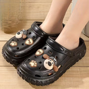 Women's Breathable EVA Slip-On Sandals with Cartoon Dog Design for Indoor Outdoor