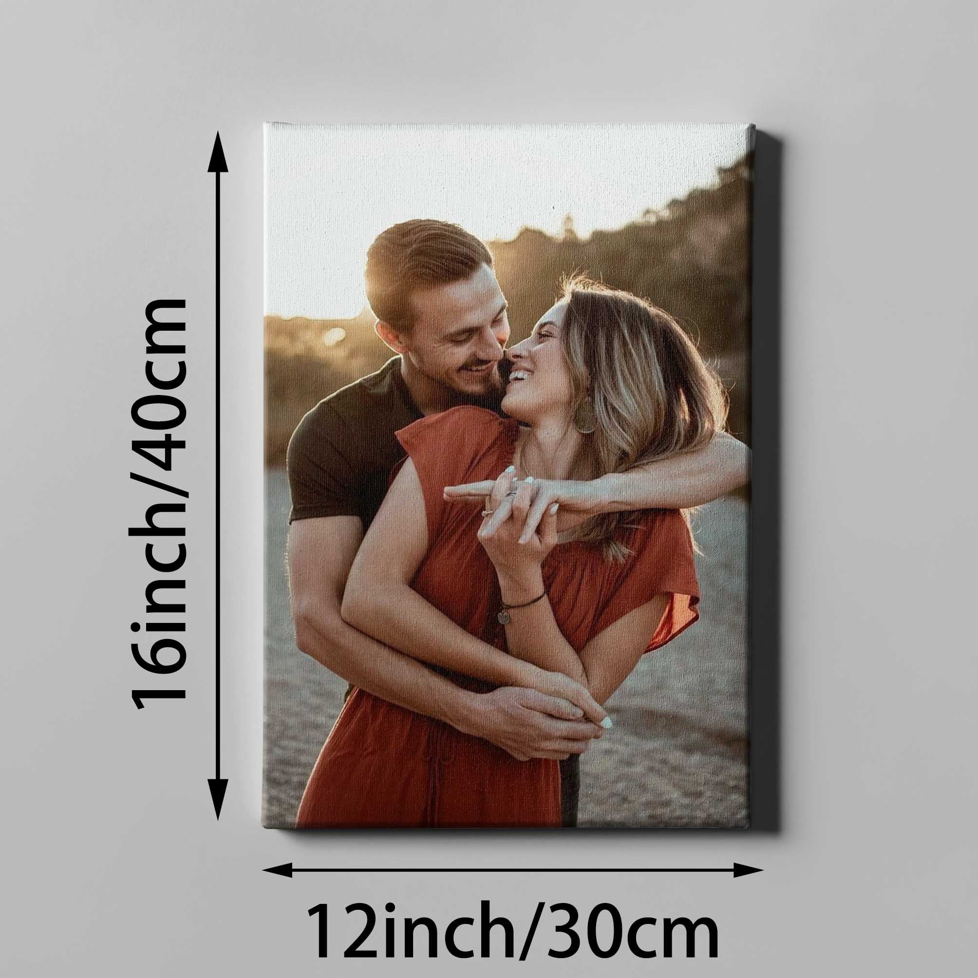 Personalized Couple Photo Canvas Wall Art, Framed, Custom Keepsake Gift