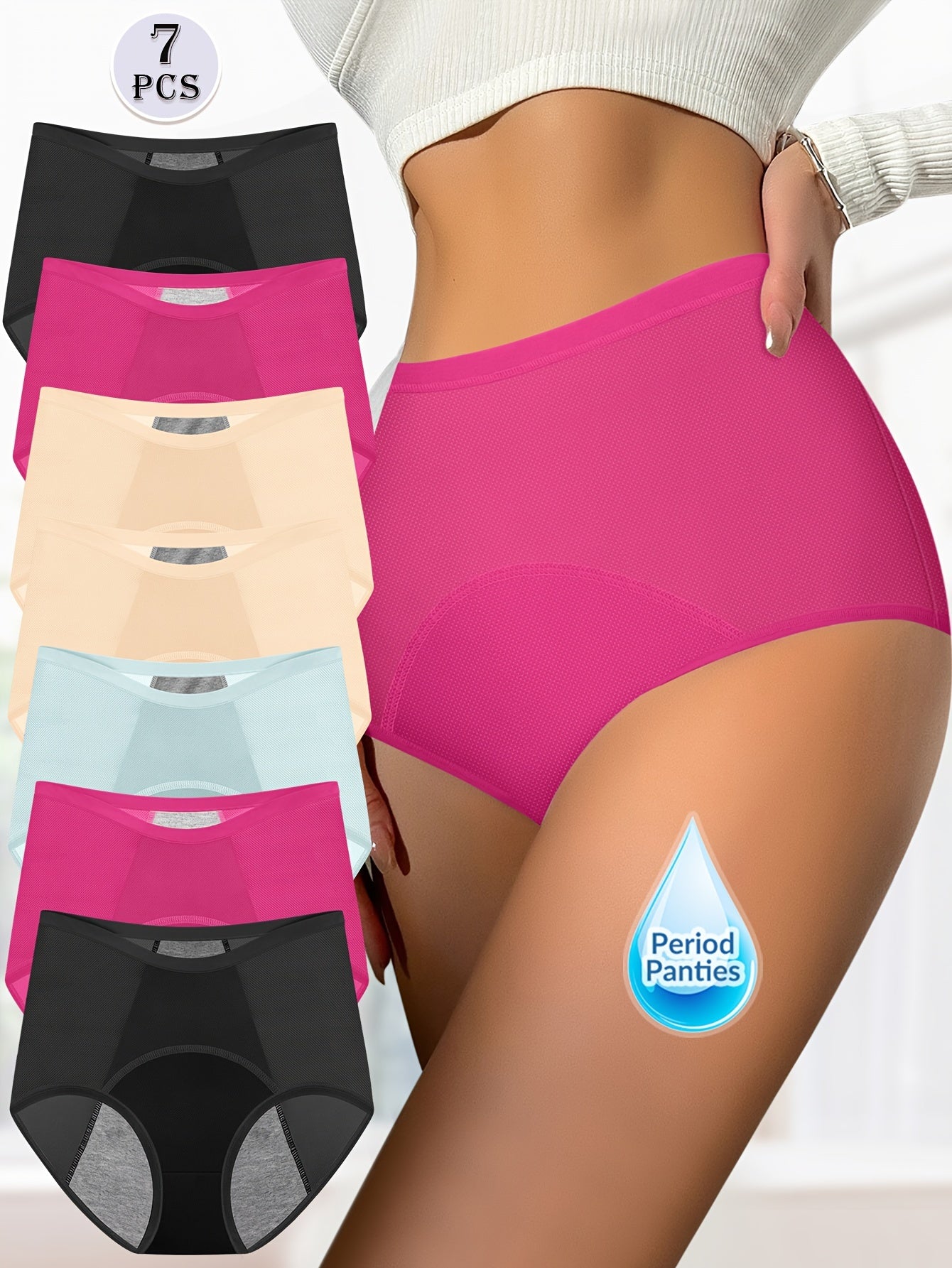 7 Pcs Seamless Anti-Leak Women's Period Panties Breathable Comfortable Lingerie